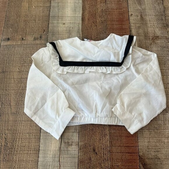 Vintage K.L.L. Baby Sailor Shirt 3T White & Black Bowtie Collar - Picture 6 of 6